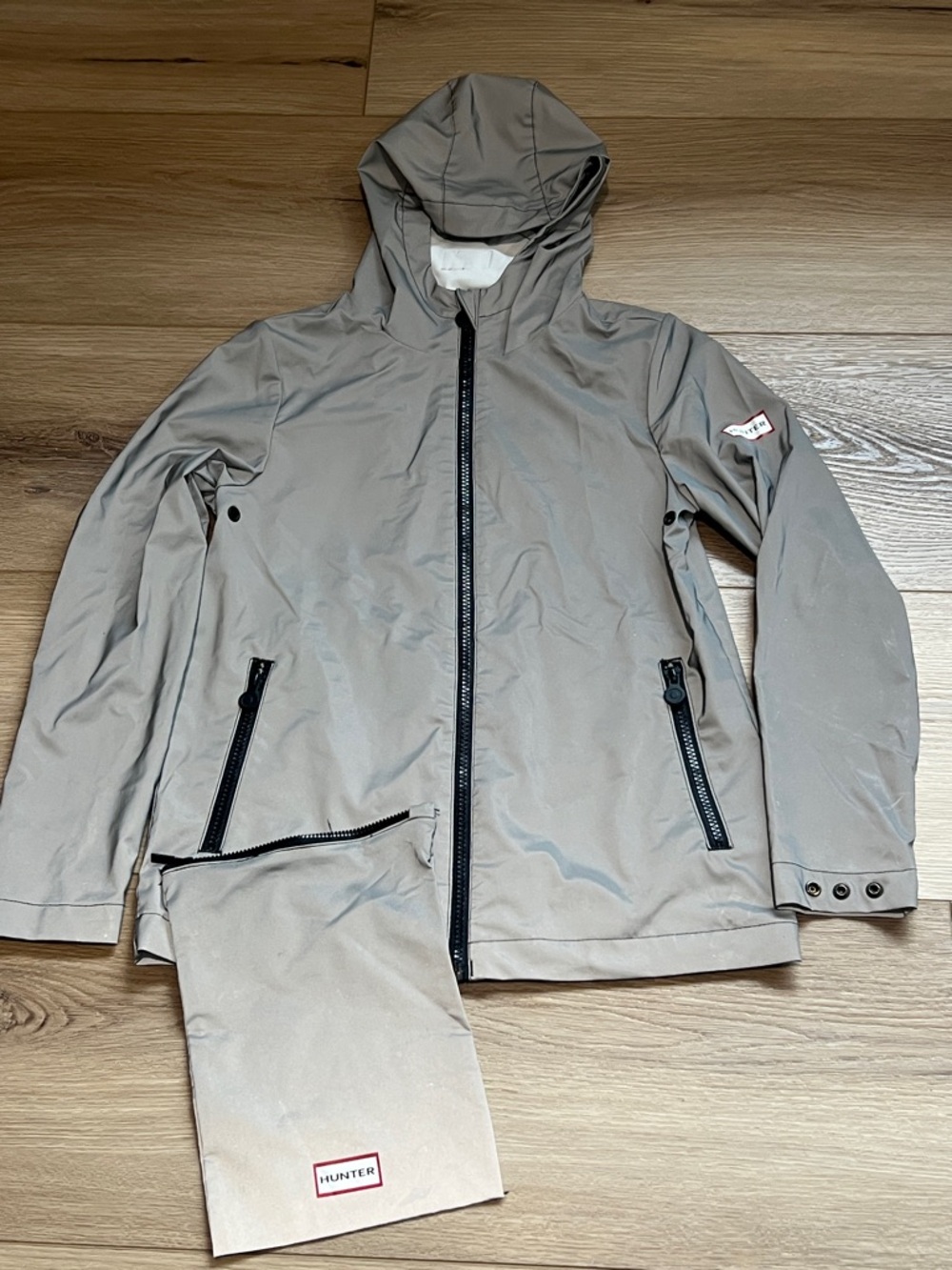 Hunter for Target kids Gray reflective Rain Jacket size medium